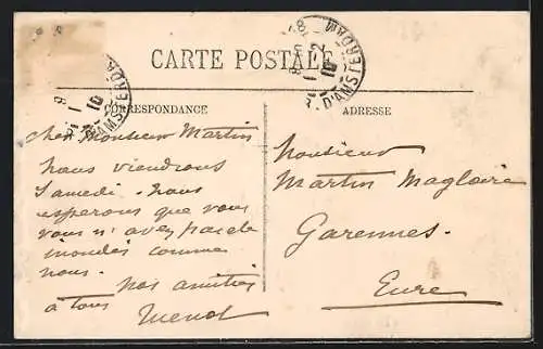 AK Paris, Passerelle Boulevard Haussmann inondée, janvier 1910