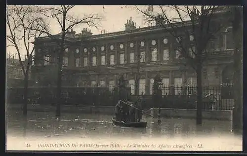 AK Paris, Inondations de 1910, Le Ministère des Affaires étrangères