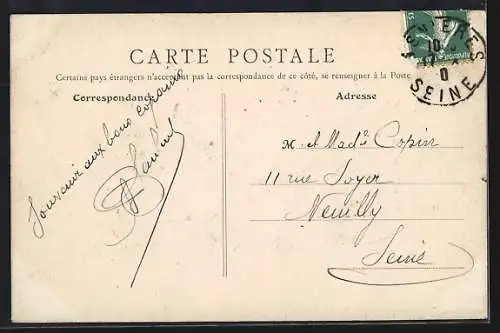 AK Asnières, Les Inondations de Janvier 1910, Rue de la Station