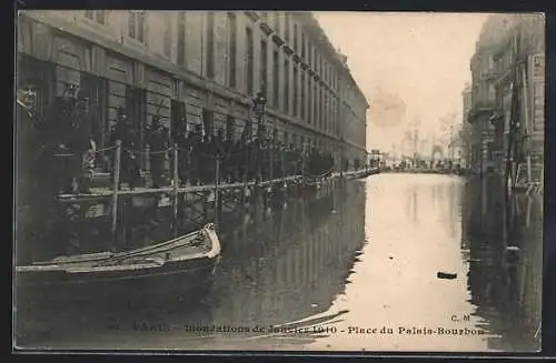 AK Paris, Inondations de Janvier 1910, Place du Palais-Bourbon
