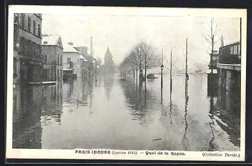 AK Paris, Quai de la Rapée inondé (Janvier 1910)
