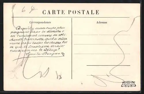 AK Paris, Quai de la Tournelle lors des inondations de janvier 1910