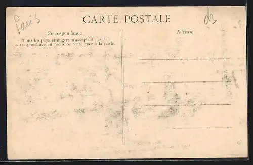 AK Paris, Crue de la Seine janvier 1910, Rue de Seine inondée et passants sur passerelles