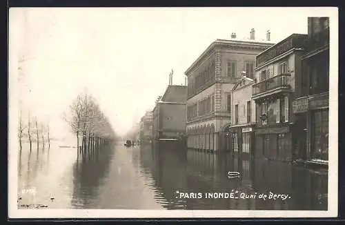 AK Paris, Paris inondé, Quai de Bercy lors de la crue