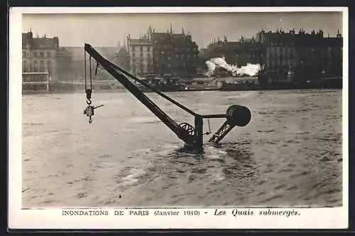 AK Paris, Les Quais submergés lors des inondations de janvier 1910