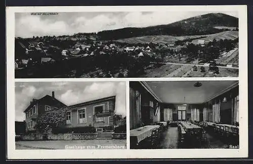 AK Gallenbach /Baden Baden, Gasthaus zum Fremersberg, Aussenansicht und Saal, Inh. Franz Oser