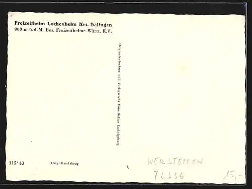 AK Lochenheim /Balingen, Freizeitheim und Gasthaus beim Wald