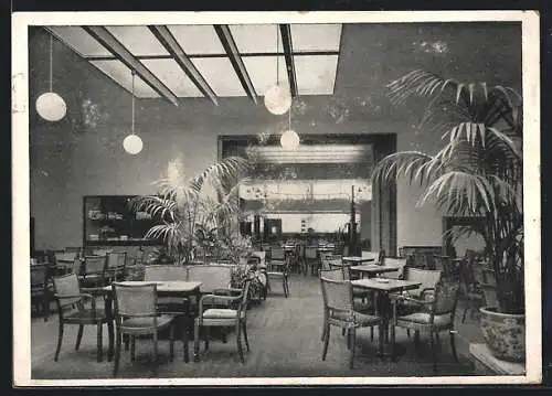 AK Köln-Neustadt, Konditorei-Café Füllenbach, Hohenzollernring 34, Innenansicht vom Wintergarten