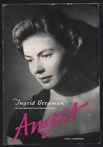 AK Schauspielerin Ingrid Bergmann in dem Film Angst
