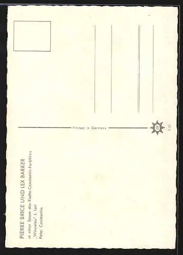 AK Schauspieler Lex Barker und Pierre Brice in Winnetou II.