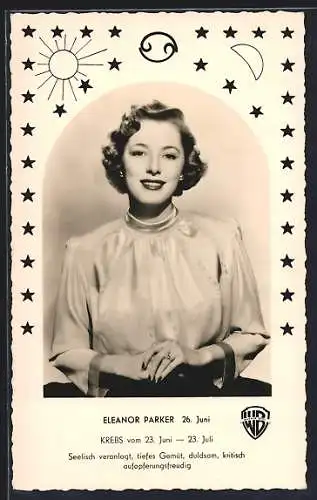 AK Schauspielerin Eleanor Parker en face mit Sternzeichen