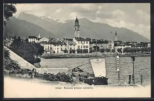 AK Ascona presso Locarno, Panorama mit Bergen