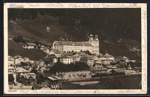 AK Disentis, Teilansicht mit Kloster