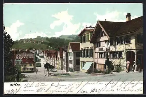 AK Heiden, Strassenpartie mit Gasthof