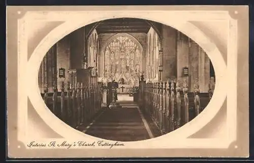 Präge-AK Cottingham, Interior St. Mary`s Church
