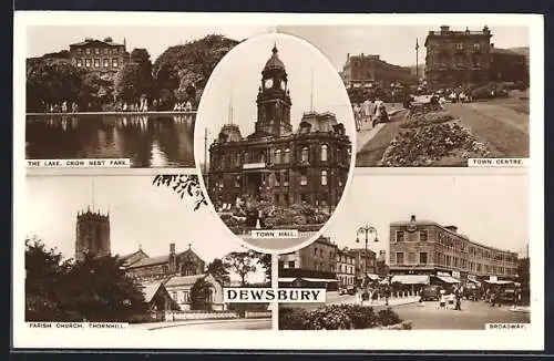 AK Dewsbury, Town Hall, Crow Nest Park The Lake, Thornhill Parish Church