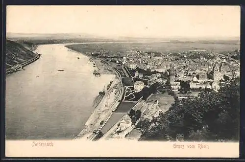 AK Andernach, Ortsansicht mit Rhein