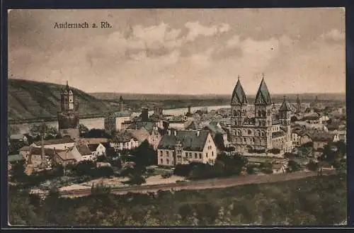 AK Andernach a. Rh., Ortsansicht mir Kirche