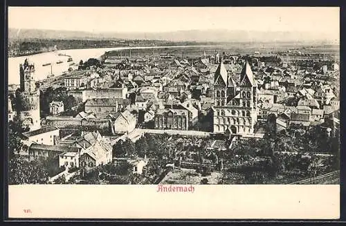 AK Andernach, Ortsansicht aus der Vogelschau