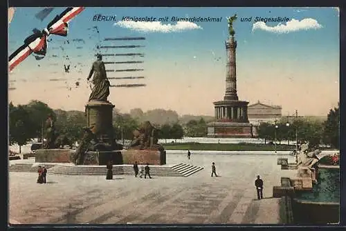AK Berlin-Tiergarten, Bismarck-Denkmal und Siegessäule