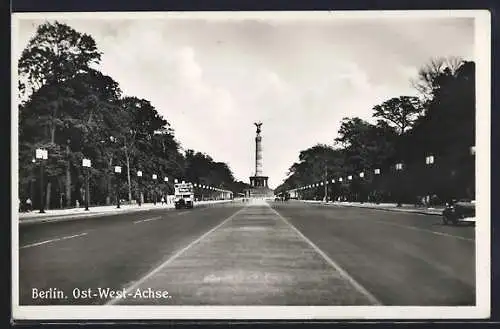 AK Berlin-Tiergarten, Ost-West-Achse mit Blick auf die Siegessäule