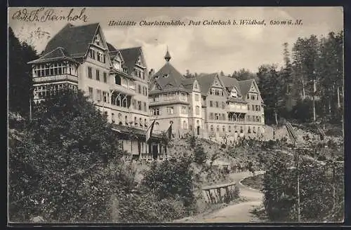 AK Calmbach b. Wildbad, Heilstätte Charlottenhöhe am Waldesrand