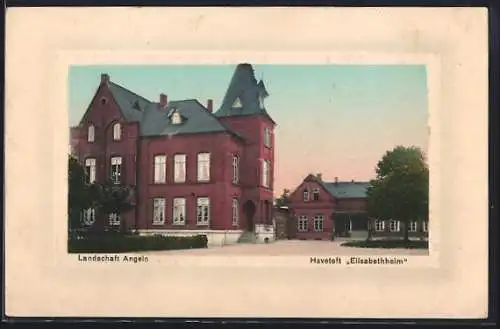 AK Havetoft, Blick auf das Elisabethheim, Landschaft Angeln