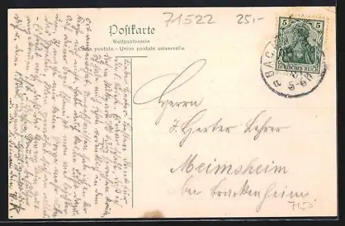 AK Backnang, Strassenpartie beim Postamt