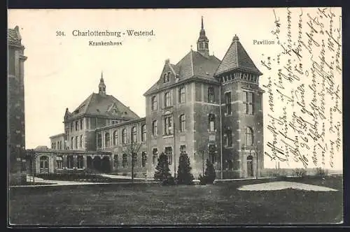 AK Berlin-Charlottenburg-Westend, Krankenhaus, Pavillon 4