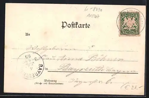 Lithographie Lindau i. B., Kaserne, Landthor und Hafen