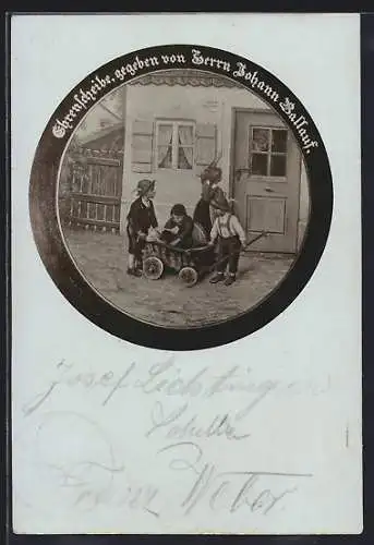 Künstler-AK Ehrenscheibe gegeben von Herrn Johann Ballaus