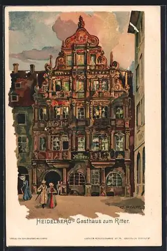 Künstler-AK C. Pfaff: Heidelberg, Gasthaus zum Ritter
