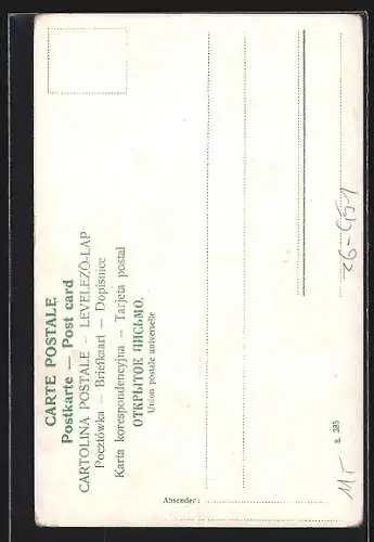 Künstler-AK O. Huber: Busserl geben, Busserl geben Is` ja koa Sünd