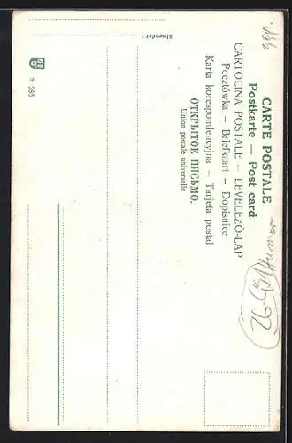 Künstler-AK O. Huber: Bauernpaar umarmt sich auf einer Holzbank