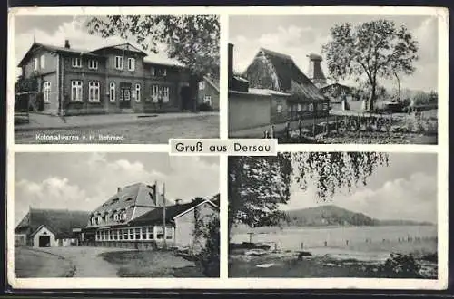 AK Dersau, Konolialwarenhandlung von H. Behrend, Strassenpartie, Ortspartie