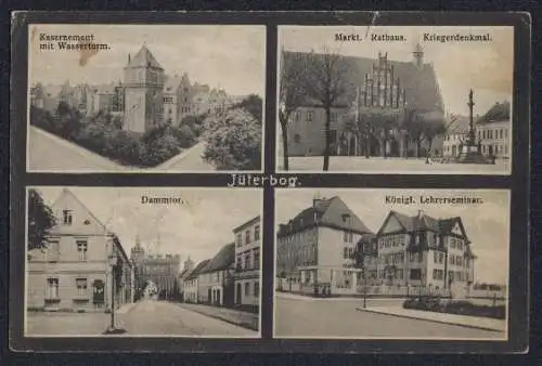 AK Jüterbog, Kasernement mit Wasserturm, Königliches Lehrerseminar, Dammtor