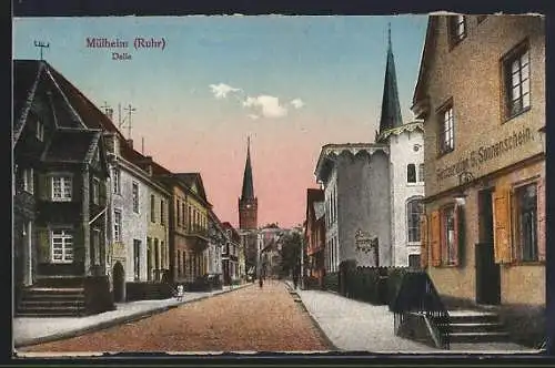 AK Mülheim a. Ruhr, Restauration G. Sonnenschein, Delle-Strasse