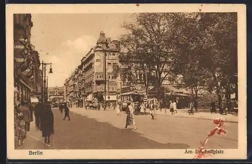 AK Berlin, Strassenpartie am Dönhoffplatz mit Bus