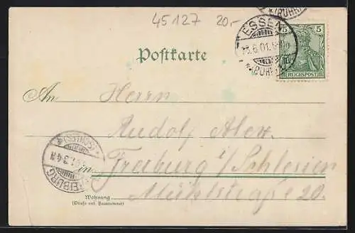 AK Essen, Krupp`s Gussstahlfabrik, Porträt Krupp, Kanone