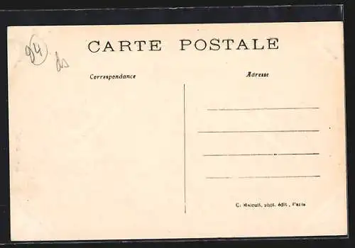 AK Alfort, Inondations de janvier 1910 avec barque sur la rue inondée