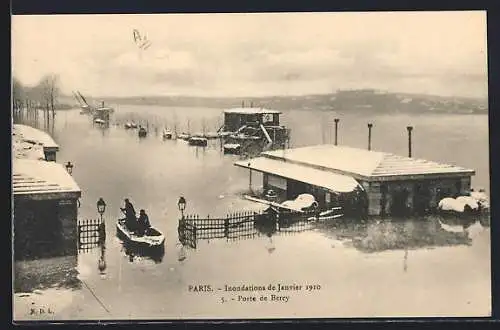 AK Paris, Inondations de janvier 1910, Porte de Bercy