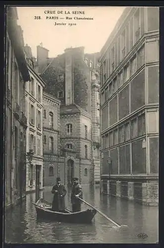 AK Paris, Crue de la Seine, Rue Chanoinesse, janvier 1910