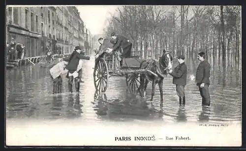 AK Paris, Rue Fabert inondée lors de la crue