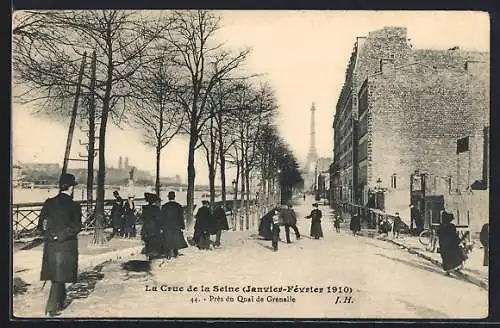 AK Paris, La Crue de la Seine 1910 près du Quai de Grenelle