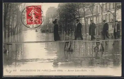 AK Paris, Inondations de janvier 1910, Avenue Ledru-Rollin