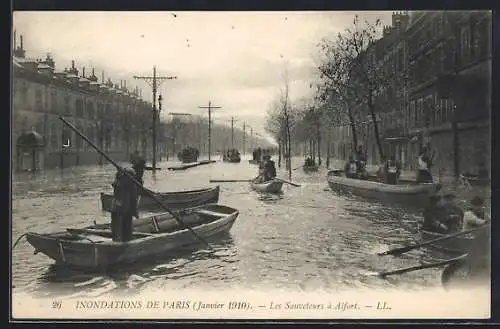 AK Paris, Les Sauveteurs à Alfort pendant les inondations de janvier 1910
