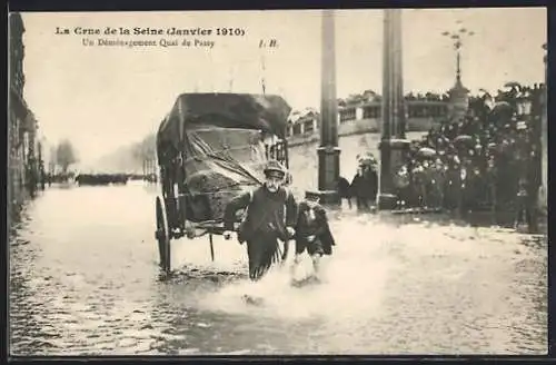 AK Paris, La Crue de la Seine 1910, Un Déménagement Quai de Passy