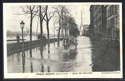 AK Paris, Inondation de 1910 au Quai de Grenelle