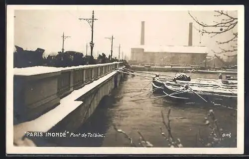 AK Paris, Inondation au Pont de Tolbiac