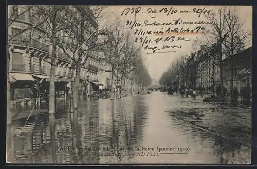 AK Paris, La Grande Crue de la Seine, janvier 1910
